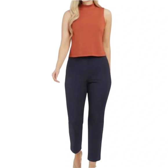 Spanx Women's Polished Ankle Slim Fit Classic Navy Stretch Pants Size SP NWT - Picture 2 of 16